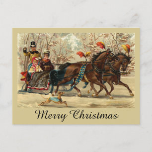 Older and Younger Sisters Ride - Mary Evans Postcard