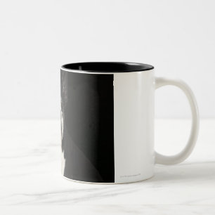 Older Bosten Terrier on black background Two-Tone Coffee Mug