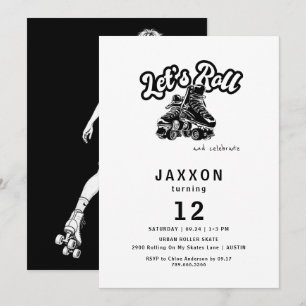 Older Boy Roller Skating Birthday Party Invitation