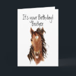 Older Brother Birthday Horse Sticking out Tongue Card<br><div class="desc">Perfect card for the sister who loves horses and is older than you.</div>
