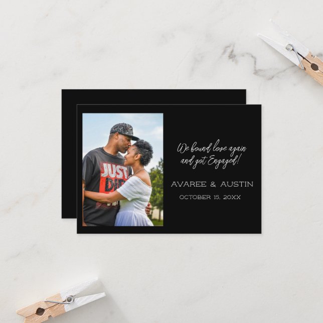 Older Couple Found Love Again Engagement Card (Front/Back In Situ)