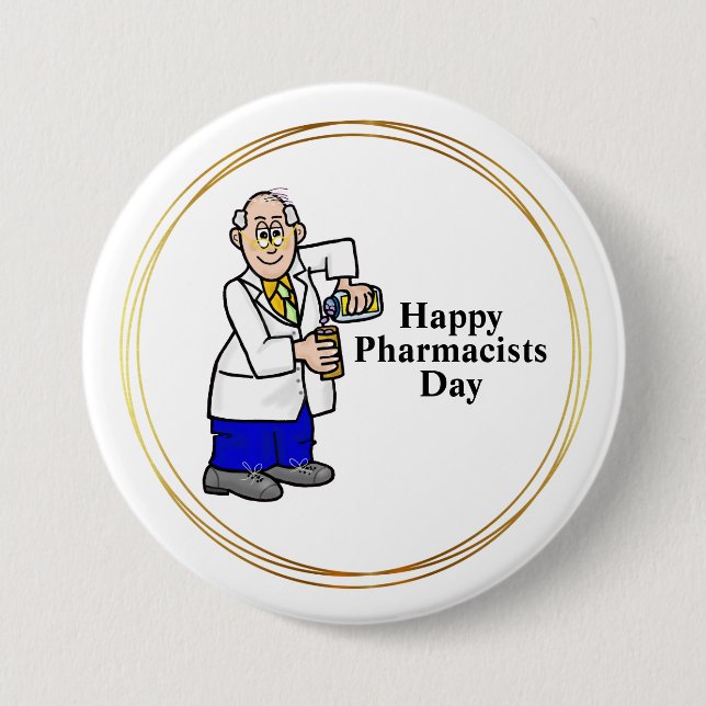 Older Male Pharmacist Button (Front)