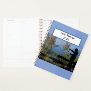 Older Man Fishing Retirement Daily Planner