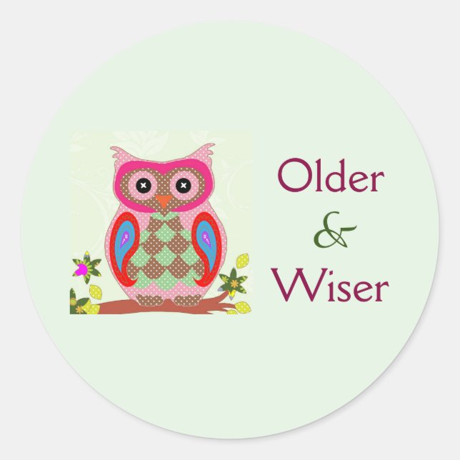 Older & Wiser Classic Round Sticker (Front)
