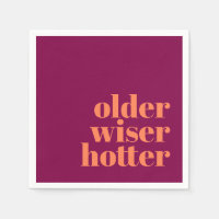 Older Wiser Hotter Bold Purple Orange Birthday