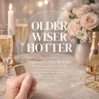 Older Wiser Hotter Elegant Ivory Bold Birthday 