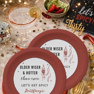 Older Wiser Hotter Than Ever Personalised Birthday Paper Plate