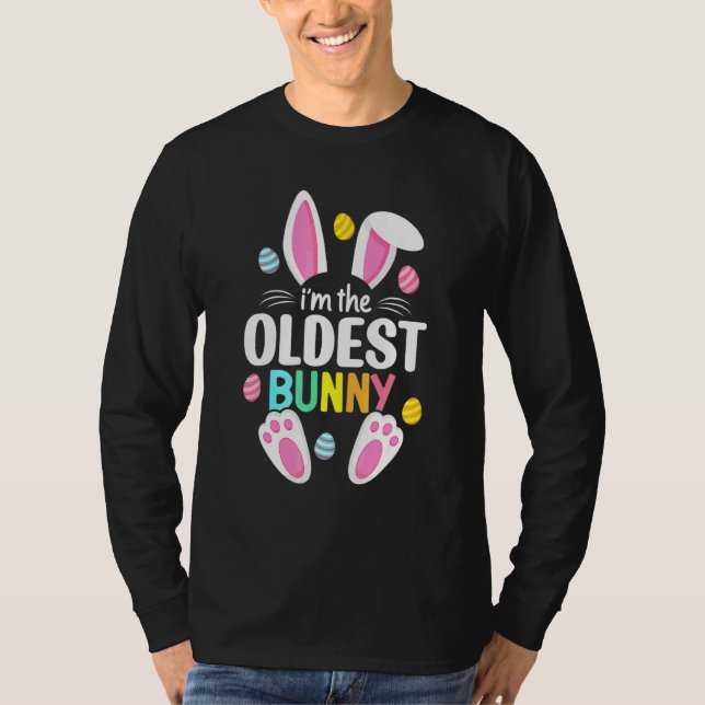 Oldest Bunny Easter Family Matching Outfit Rabbit  T-Shirt (Front)