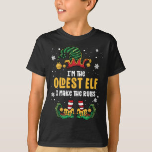 Oldest Child Elf Family Funny Matching Sibling Chr T-Shirt