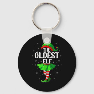 Oldest Elf Christmas Girls Women Elf Squad Xmas Fa Key Ring
