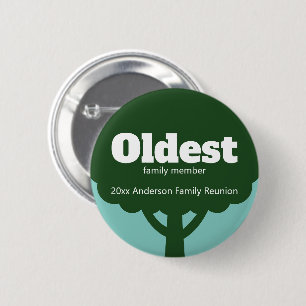 Oldest Family Member Family Reunion Award 6 Cm Round Badge