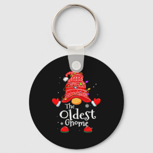 Oldest Gnome - Xmas Family Grandparents Christmas  Key Ring
