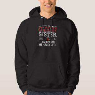 Oldest Sister I M Reason We Have Rules Red Plaid Hoodie