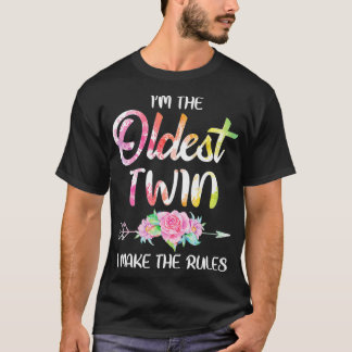 Oldest Twin  Sibling Birthday Funny Twins Matching T-Shirt