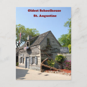 oldest wooden school house postcard