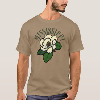 OldFashioned Mississippi Magnolia Green Text State T-Shirt
