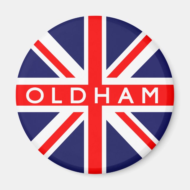 Oldham UK Flag Magnet (Front)