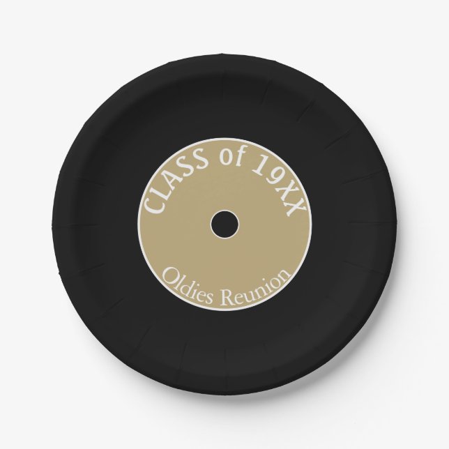 Oldies Fun! Class reunion  Paper Plate (Front)