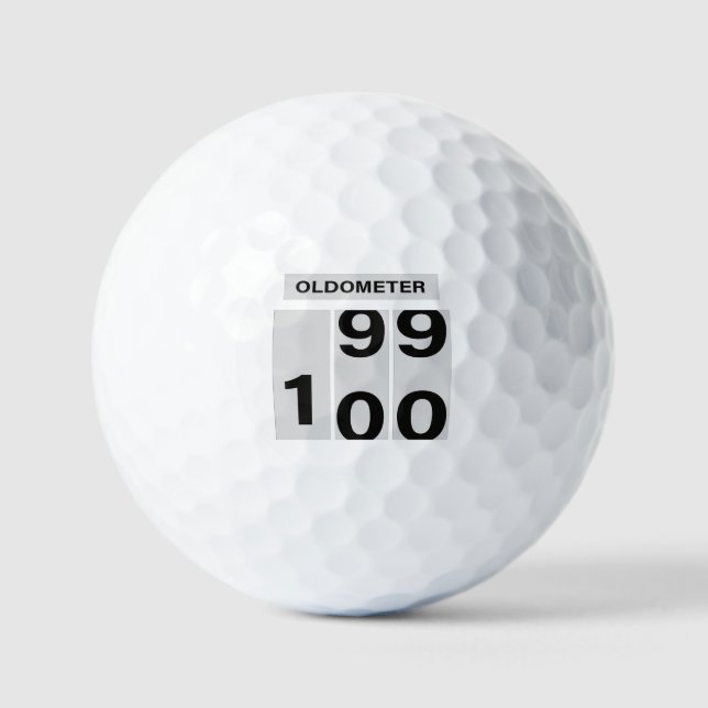OLDOMETER 100th Birthday 99 to 100 Golf Balls (Front)