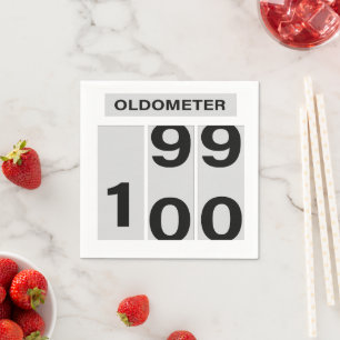 OLDOMETER 100th Birthday 99 to 100 Napkin