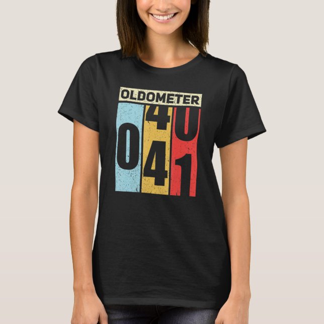 Oldometer 40-41 Funny 41st Birthday Odometer Gift  T-Shirt (Front)