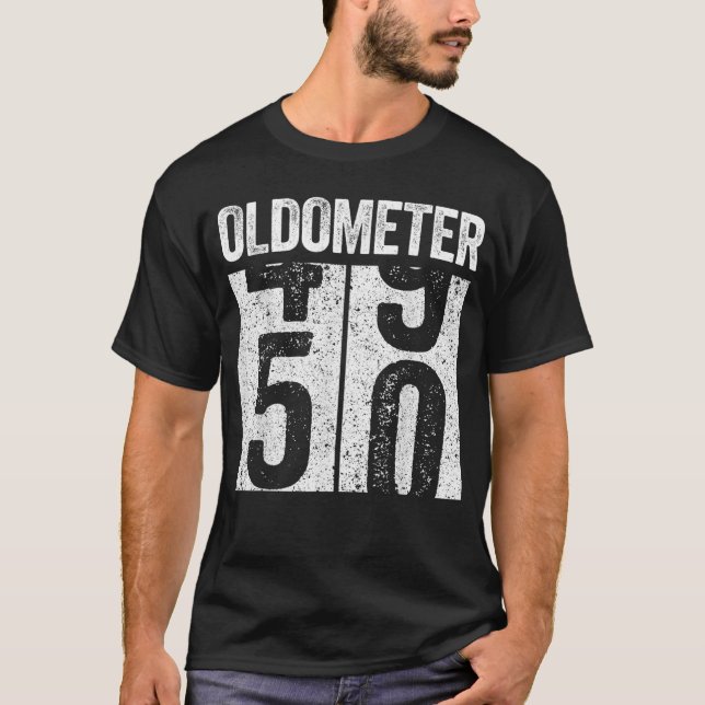 Oldometer 50 50th Birthday Gift Gift Men, Women An T-Shirt (Front)