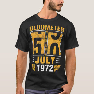 Oldometer 50 Years Old Born In July 1972 Happy My  T-Shirt