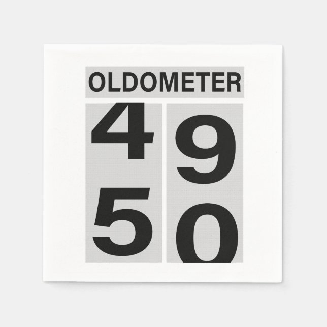 Oldometer 50th Birthday Napkin (Front)