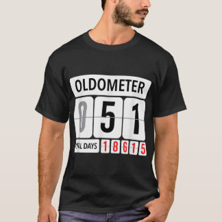 Oldometer 51 Funny 51st Birthday Black Old Person T-Shirt
