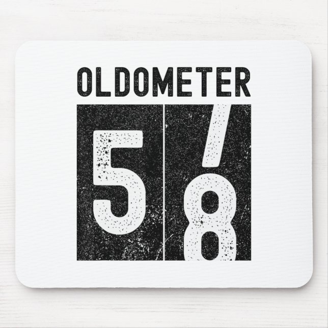 Oldometer 58th Birthday Funny Retro Turning 58 Yea Mouse Pad (Front)