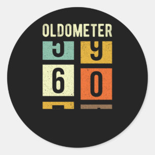 Oldometer 60th Birthday Gift Classic Round Sticker