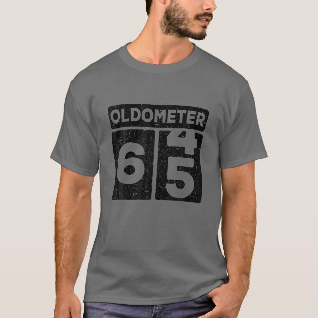 Oldometer 64-65 | 65Th Birthday Funny Gift T-Shirt (Front)