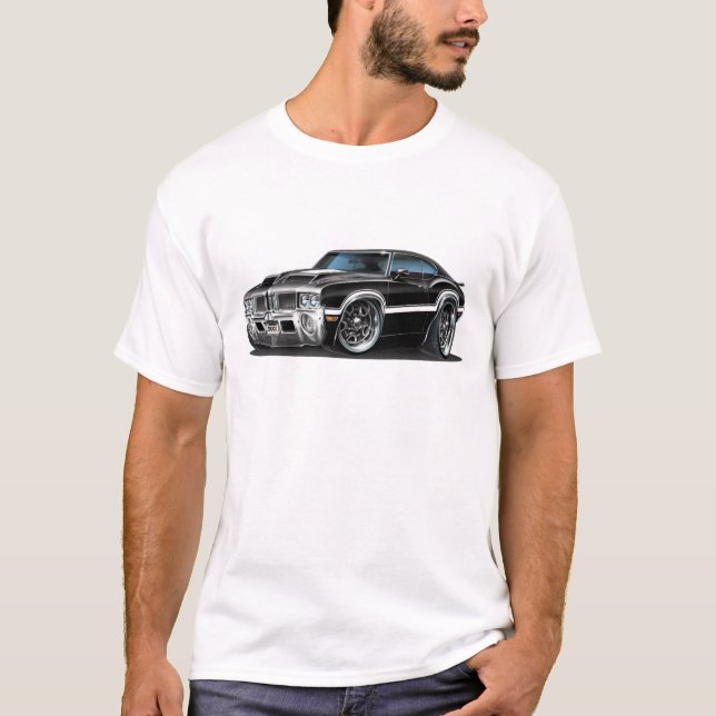 Olds Cutlass 442 Black Car T-Shirt (Front)