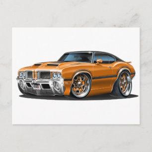 Olds Cutlass 442 Orange Car Postcard