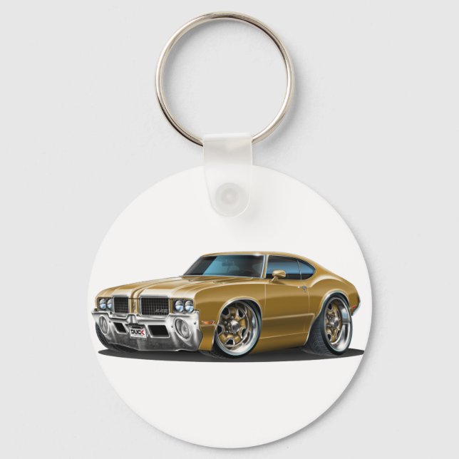Olds Cutlass Brown Car Key Ring (Front)