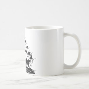 Olds Skool Tattoo Sailing Ship Navy Coffee Mug