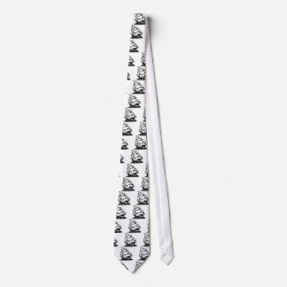 Olds Skool Tattoo Sailing Ship Navy Tie
