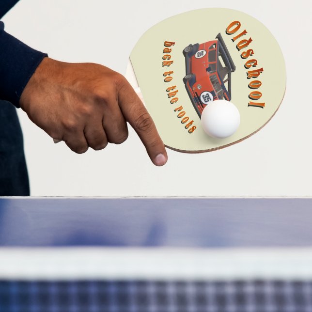 Oldschool Car Ping Pong Paddle Retro Design (Insitu)