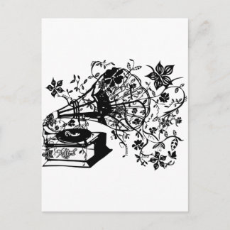 Oldschool turntable postcard
