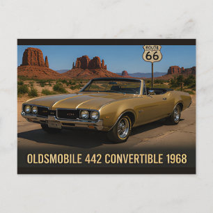 Oldsmobile 442 Convertible 1968 Postcard