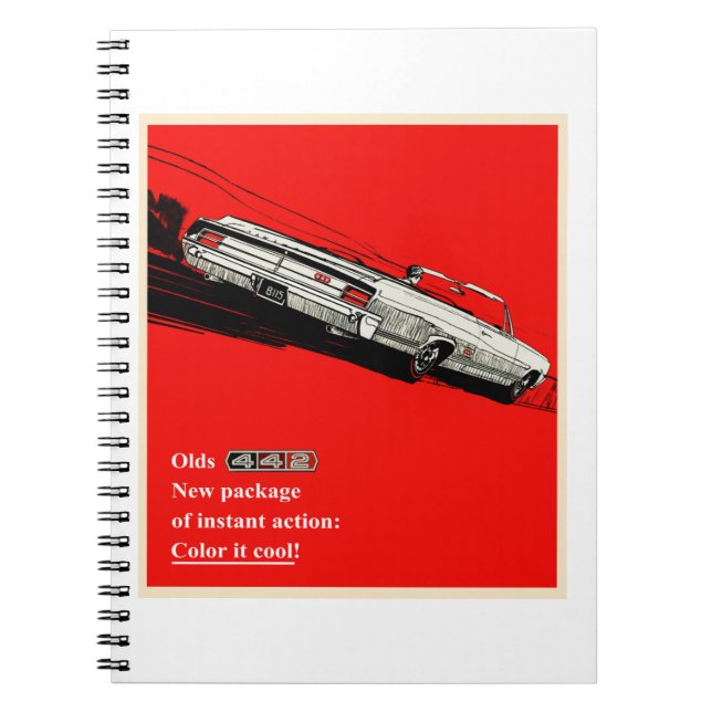Oldsmobile 442 vintage advertisement notebook (Front)