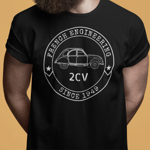 Oldtimer 2CV Abzeichen Engineering Emblem T-Shirt