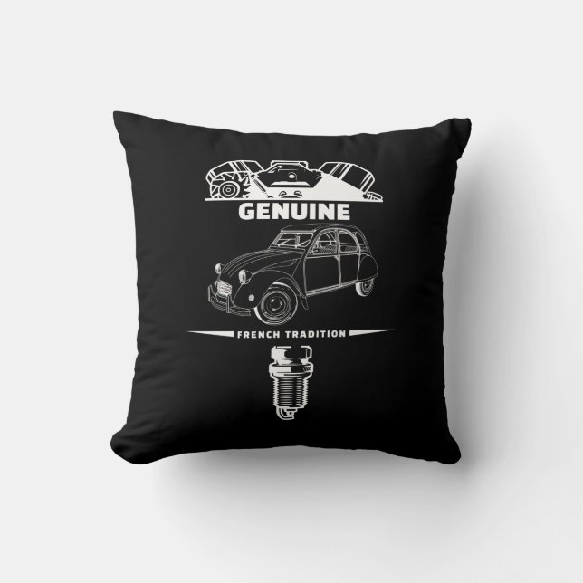 oldtimer 2cv Deux Chevaux French Tradition Cushion (Front)