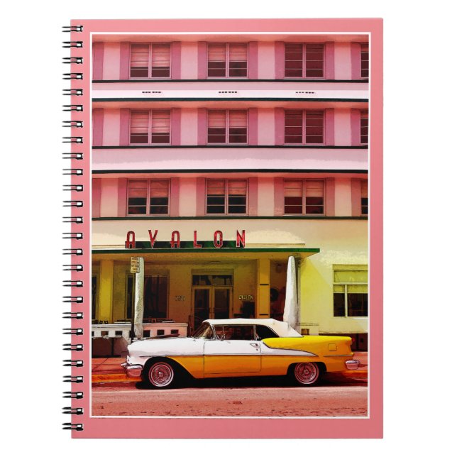 Oldtimer at the Art Deco District, Miami, Florida Notebook (Front)