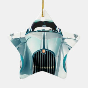 oldtimer car vintage automobile ceramic tree decoration