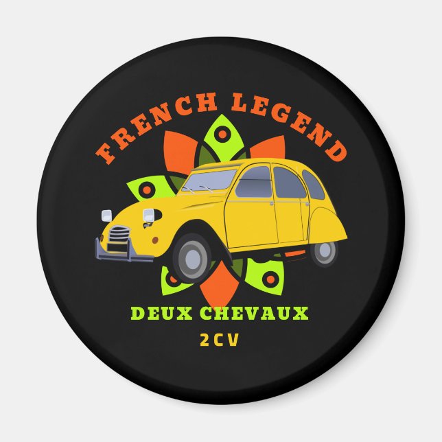 Oldtimer French Legend 2cv Deux Chevaux Magnet (Front)