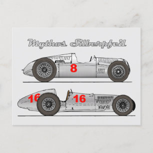 Oldtimer Germany 1939 Auto-Union Sielberpfeil Postcard