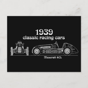 Oldtimer Italy Maserati 4CL Vintage drawing Postcard