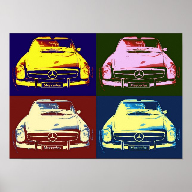 Oldtimer mercedes Collage Poster by N.P. (Front)