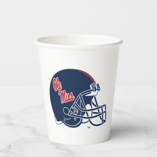 Ole Miss Football Helmet | Dark Blue Paper Cups (Back)